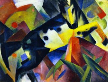 Jumping Horse Artwork by Franz Marc