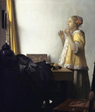 Woman With A Pearl Necklace Artwork by Johannes Vermeer