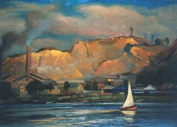 On the Vltava River at Bráník Artwork by Otakar Nejedlý