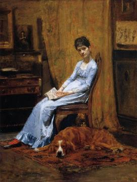 The Artist's Wife And His Setter Dog Artwork by Thomas Eakins