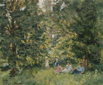 Under the trees Artwork by Pyotr Konchalovsky