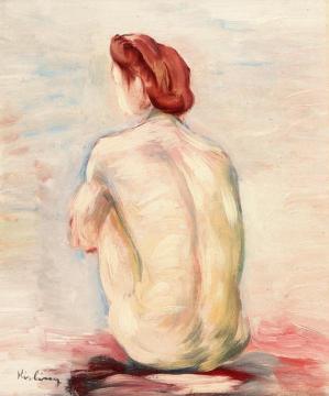 Nude from the Back, Lucie Kieffer Artwork by Moise Kisling