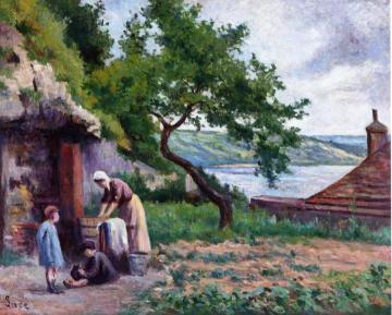 Rolleboise, Washing in the Luce Garden Artwork by Maximilien Luce