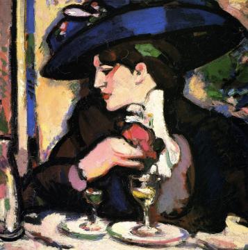 The Blue Hat, Closerie Des Lilas Artwork by John Duncan Fergusson