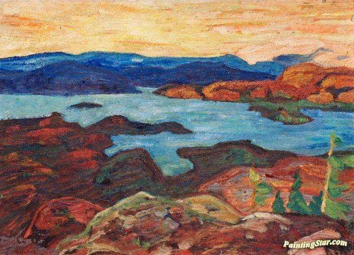 Summer Evening,Angerman River (Sommarafton Angermanalven) Artwork by Helmer Osslund