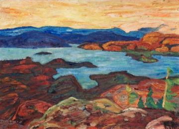 Summer Evening,Angerman River (Sommarafton Angermanalven) Artwork by Helmer Osslund