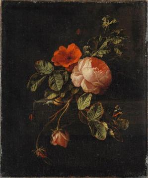 Still Life with Roses Artwork by Elias van den Broeck