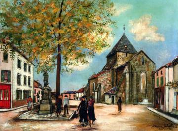 Eglise De Bssines (haute Vienne) Artwork by Maurice Utrillo