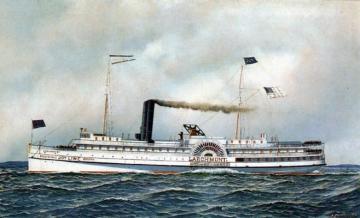 The Paddle Steamer "Larchmont" Artwork by Antonio Jacobsen