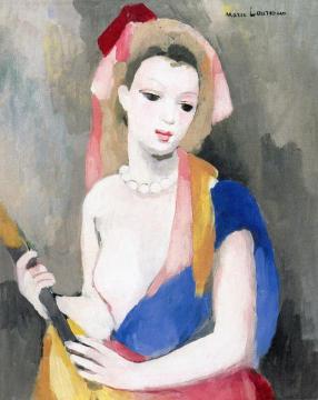 Girl with a Guitar Artwork by Marie Laurencin