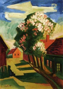 Street Scene Artwork by Hermann Max Pechstein
