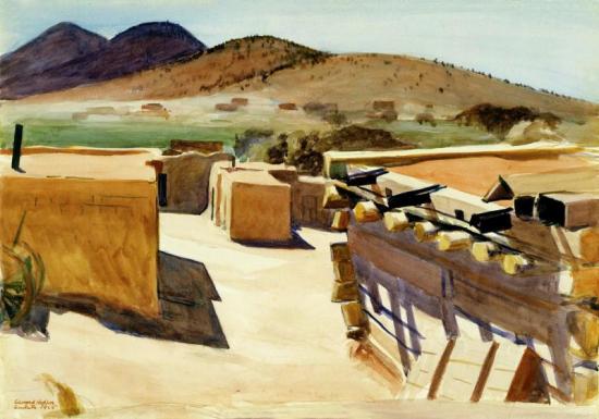 Adobe Houses Artwork by Edward Hopper