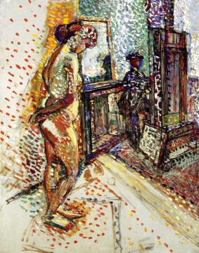 Nude in the Studio Artwork by Henri Manguin