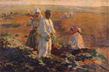 Digging Beets Artwork by Leon Jan Wyczolkowski