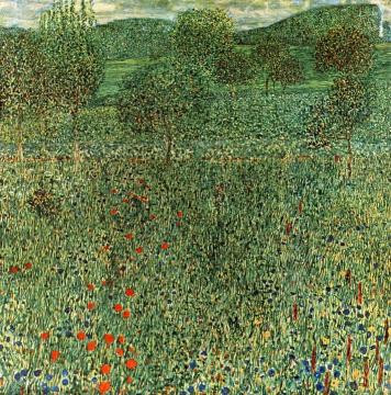 Blooming field Artwork by Gustav Klimt