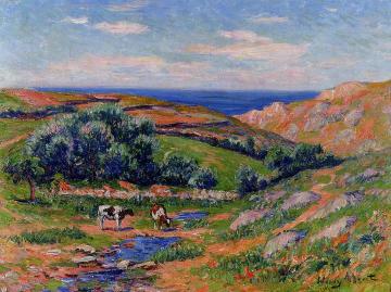 A Valley in Sadaine, the Bay of Douarnenez Artwork by Henry Moret