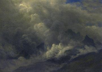 Study of Counds and Mist Artwork by Albert Bierstadt