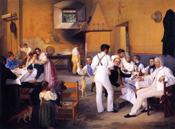 Danish Artists In The Osteria La Gensola In Rome Artwork by Ditlev Conrad Blunck