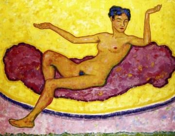 Seated Female Nude Artwork by Gustave Gildemeister