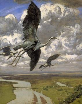 Wondrous Birds Artwork by Hans Thoma