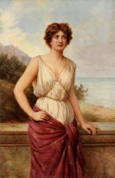 Portrait of a Roman Beauty Artwork by William Oliver