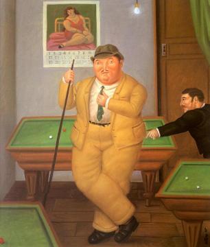 Salon de Billar Artwork by Fernando Botero
