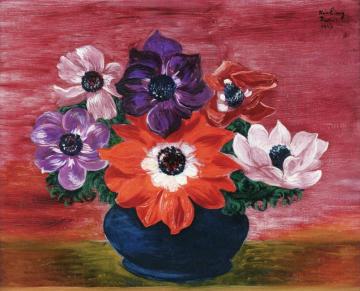 Bouquet Of Anemones Artwork by Moise Kisling