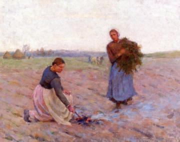 Picking Herbs Artwork by Henri Le Sidaner