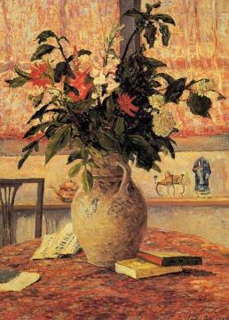 Bouquet of Flowers in Front of a Window Artwork by Maxime Maufra