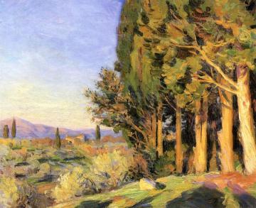 Cypresses in Provence, France Artwork by Wilfred Gabriel De Glehn
