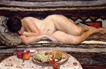Nude with Fruit Platter Artwork by Henri Lebasque