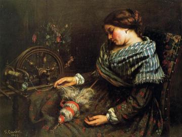 The Sleeping Spinner Artwork by Gustave Courbet