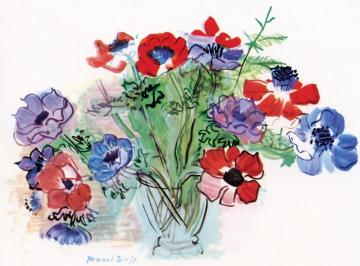 Vase Of Flowers, Poppies And Apple Blossoms Artwork by Raoul Dufy