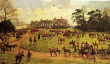 The Cheshire Hunt: The Meet at Calverley Hall Artwork by George Goodwin Kilburne