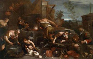 The Forge of Vulcan Artwork by Francesco Bassano  the Younger