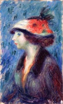 Girl with Flowered Hat Artwork by William James Glackens
