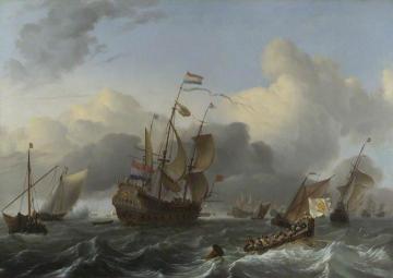 The Eendracht and a Fleet of Dutch Men-of-war Artwork by Ludolf Bakhuizen