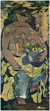 Nude Woman with Basket of Fruit Artwork by Georges Braque
