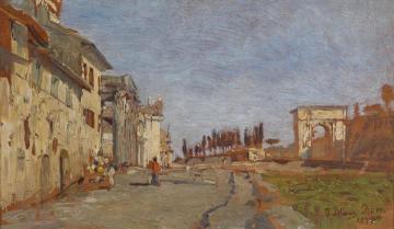 Roman Capriccio with Titus Arch Artwork by Tina Blau