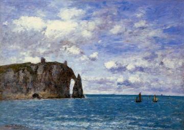 Etretat: La Falaise d'Aval Artwork by Eugène-Louis Boudin