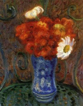 Flowers on a Garden Chair Artwork by William James Glackens