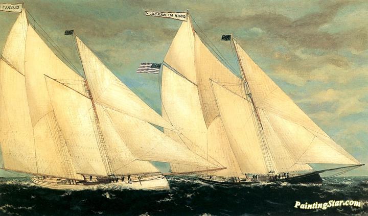 The John McManus and the Carrie C. Artwork by William Pierce Stubbs