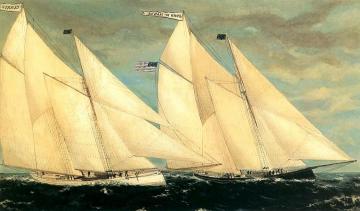 The John McManus and the Carrie C. Artwork by William Pierce Stubbs