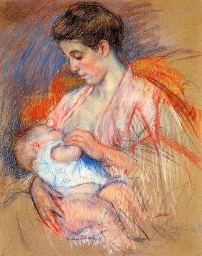 Mother Jeanne Nursing Her Baby Artwork by Mary Cassatt