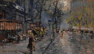 Parisian Street View Artwork by Constantin Alexeevich Korovin