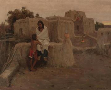 The Lesson Artwork by E. Irving Couse