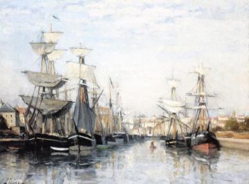 Caen - The Saint-Pierre Harbor Artwork by Stanislas Lepine