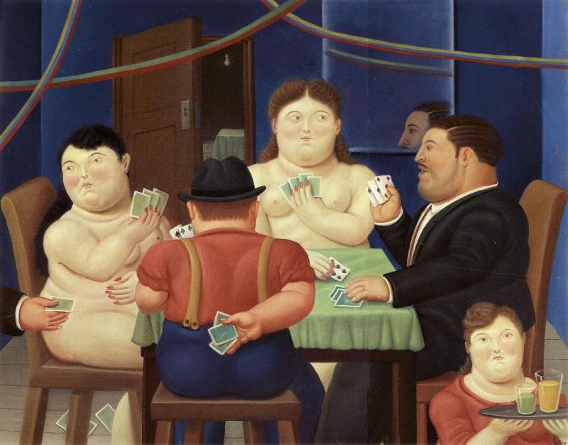 Card Players Ii, 1989 Artwork by Fernando Botero
