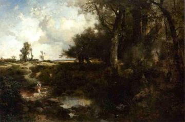 Crossing the Brook Near Plainfield, New Jersey Artwork by Thomas Moran