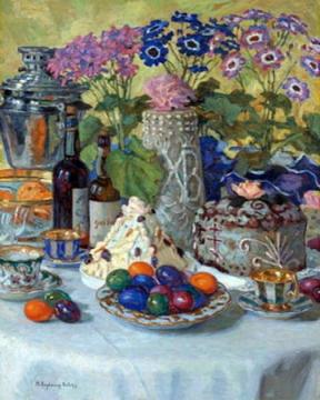 Easter Table Artwork by Nikolai Petrovich Bogdanov-belsky